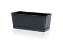Annastore Balkonkasten Blumenkasten wetterfest Kunststoff Rattan-Optik Anthrazit Bild 2