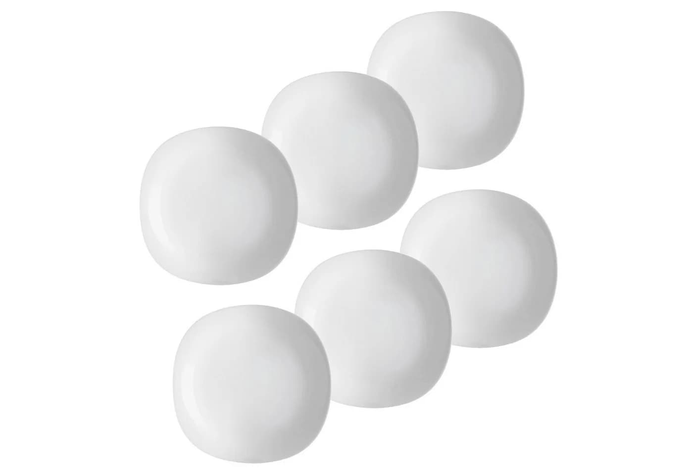 Annastore Geschirr-Set 6er Set Opal Geschirr weiß Eckige Teller - Bild 2