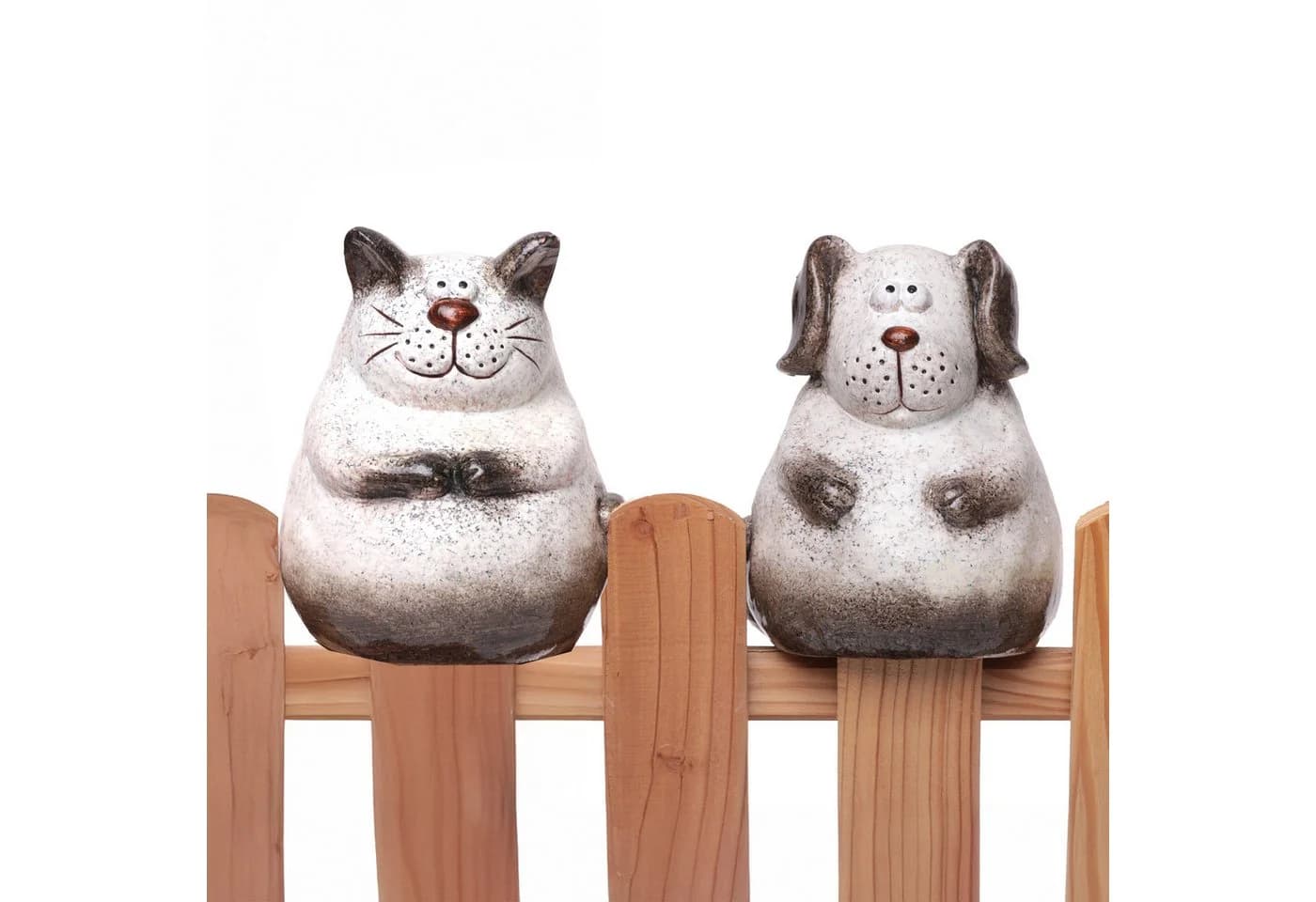 Annastore Zaunhocker Hund und Katze Terracotta Gartenfigur - Bild 2