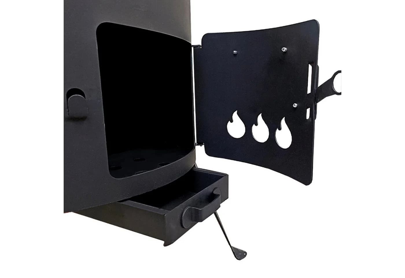 Utschak Holzkohlegrill Ø40 cm mit Schornstein und Ascheschublade - Bild 3