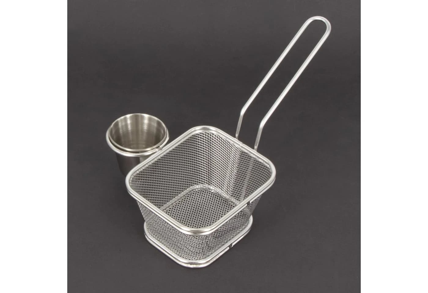 KVOTA Mini Servierkörbchen 2er Set Edelstahl mit Saucenschale - Bild 4