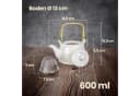 KVOTA Teekanne aus Keramik mit Bambusgriff und Sieb Weiß 600ml Bild 5