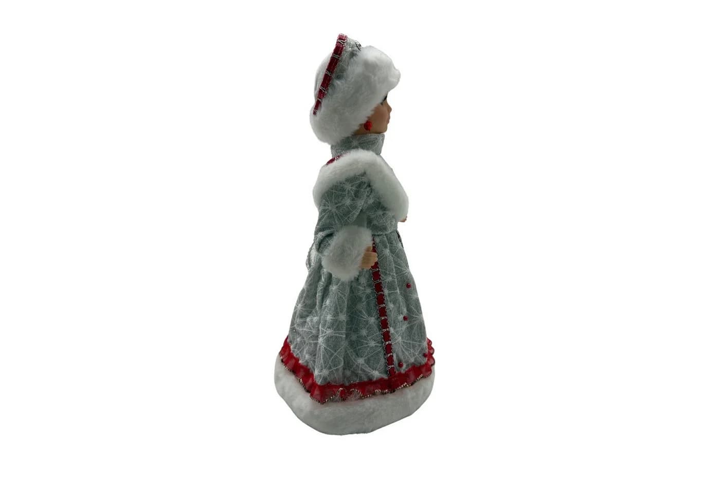 Olymp Handels GmbH Weihnachtsfigur Snegurotschka Schneemädchen Silber Rot 35 cm - Bild 3