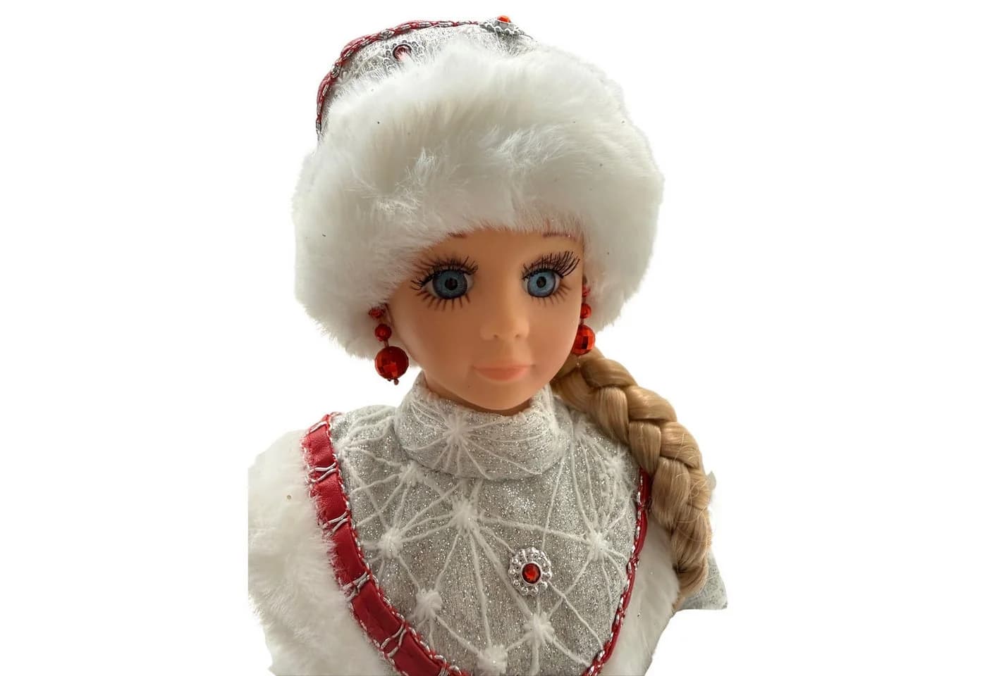 Olymp Handels GmbH Weihnachtsfigur Snegurotschka Schneemädchen Silber Rot 35 cm - Bild 4