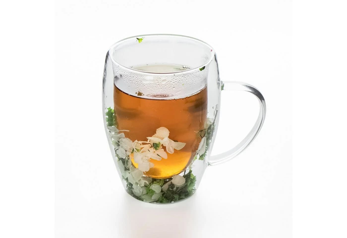 KVOTA Thermotasse Doppelwandig Glas 300ml mit Trockenblumen Grün - Bild 4