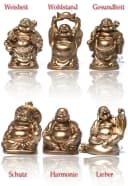 Yudu Buddha-Set 6-teilig Polyresin Glücksbringer Feng Shui Bild 2