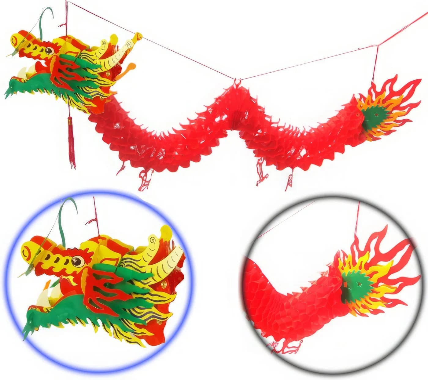 Yudu Hängedekoration Drache Glücksbringer Rot