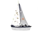 Yudu Dekofigur Segelboot aus Holz mit maritimen Applikationen Bild 2