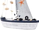 Yudu Dekofigur Segelboot aus Holz mit maritimen Applikationen Bild 3