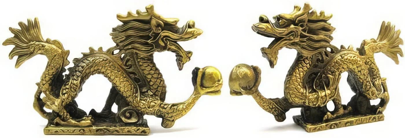 Yudu Fengshui Drachen Dekofigur Polyresin Glücksbringer
