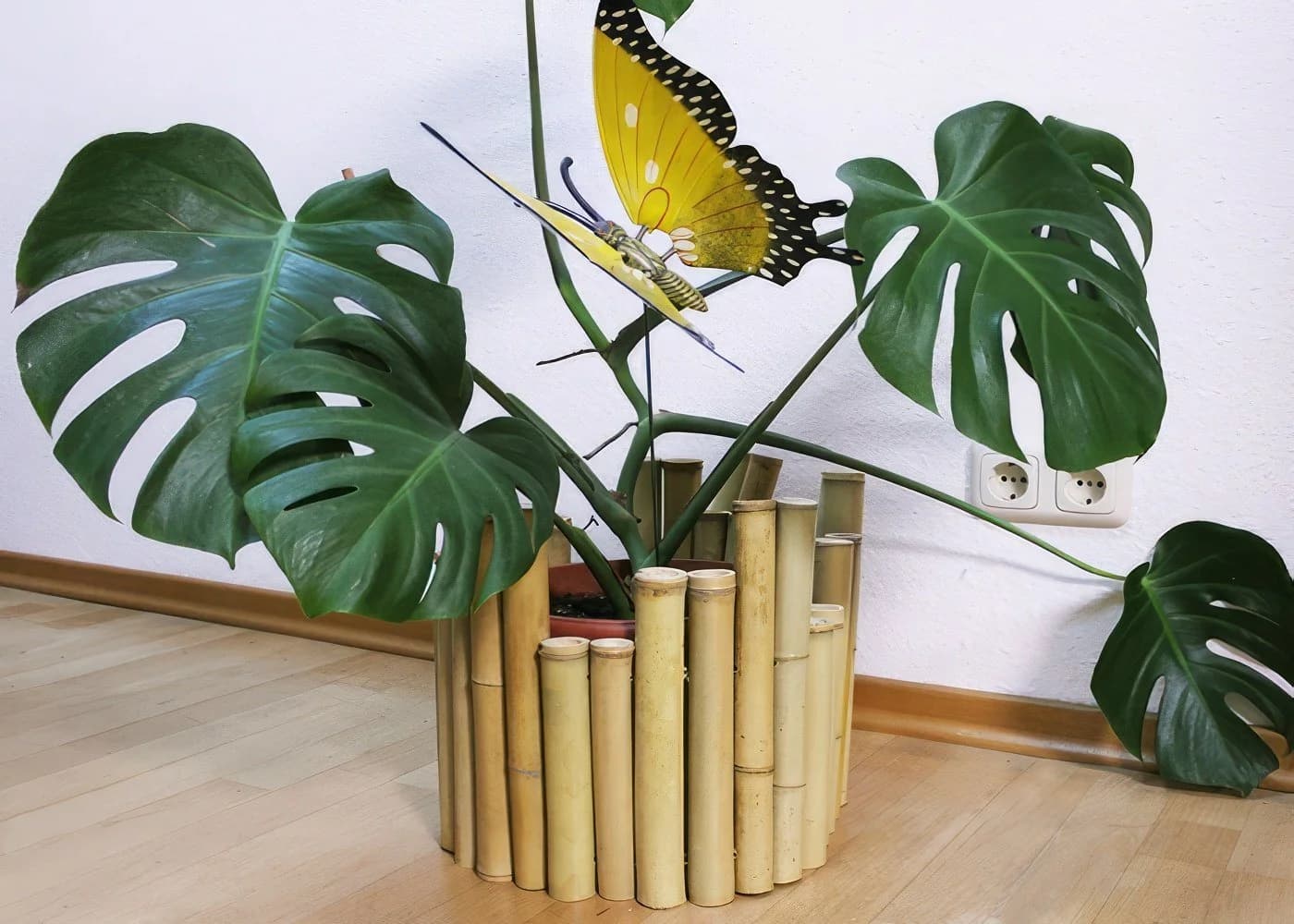 Yudu Bambuszaun Dekozaun Bambusrohr Rasenkante 118 cm - Bild 3