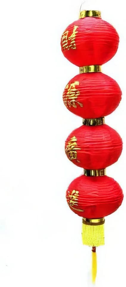 Yudu Lampion Dekolampion aus Stoff Asia Art Rot Gold