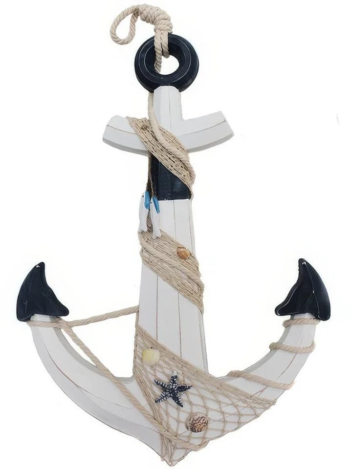 Yudu Hängedekoration XL Deko Anker Holz Antiklook Maritime Deko - Bild 2