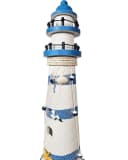 Yudu Dekofigur Leuchtturm Holz Maritime Deko mit Fischernetz Bild 1