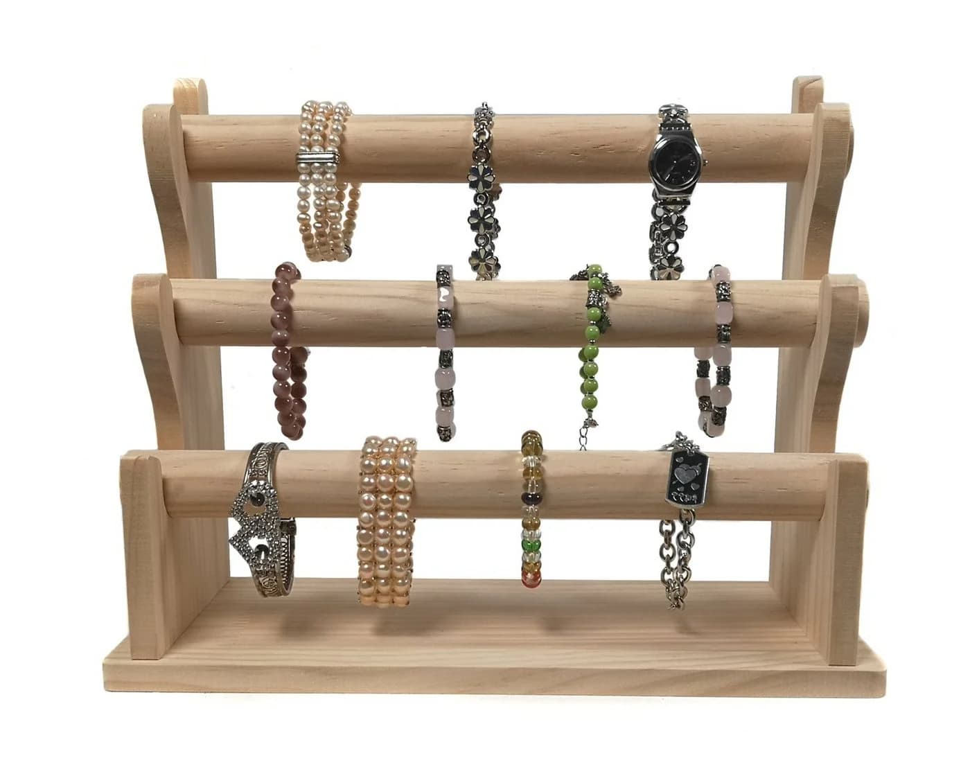 Yudu Schmuckständer Holz Armbandständer 3 Rollen