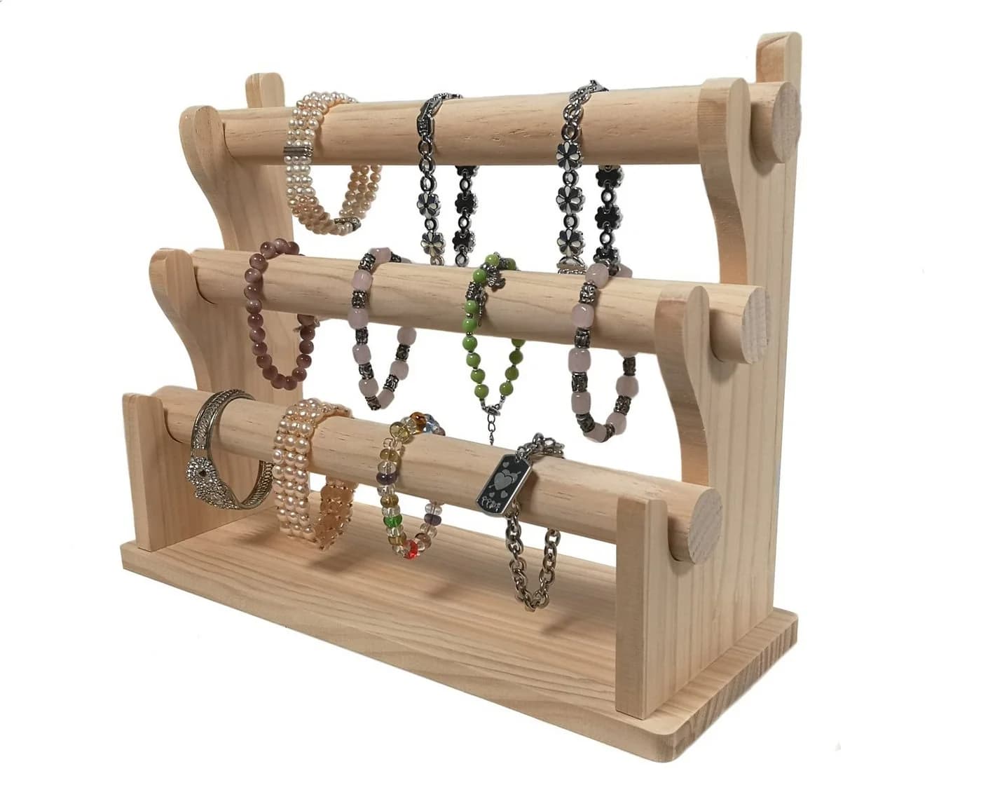 Yudu Schmuckständer Holz Armbandständer 3 Rollen - Bild 2