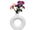Yudu Tischvase Blumenvase rund Design Keramik sandig Bild 2