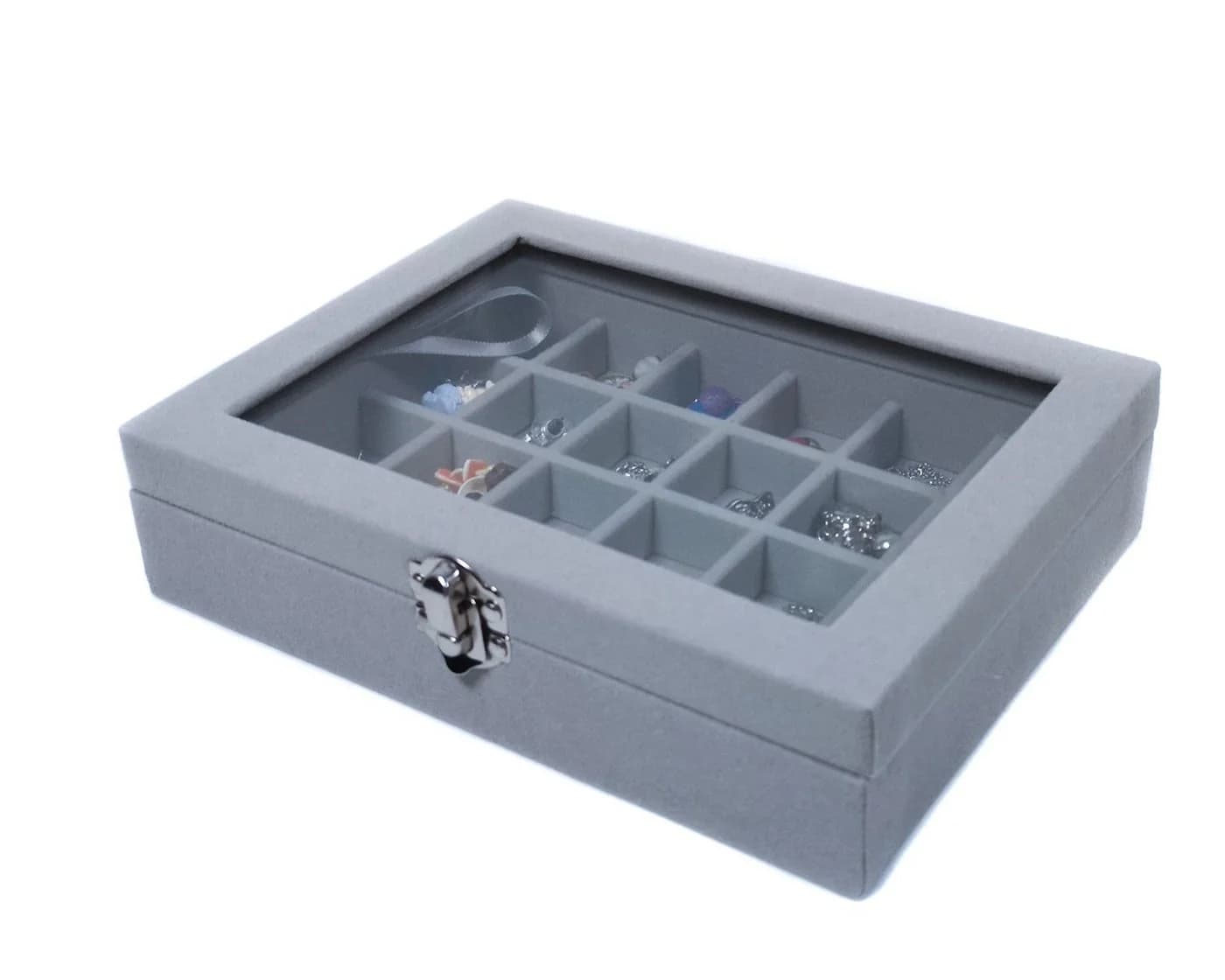 Yudu Schmucktablett Grau mit Glasdeckel - Bild 4
