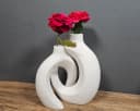 Yudu Tischvase 2-teiliges Vasen Set Weiss Keramik Romantik Design Bild 5