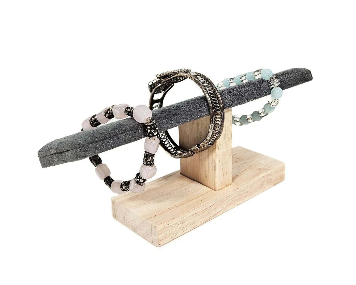 Yudu Schmuckständer T-Form Holz Kunstleder für Uhren Ketten - Bild 4