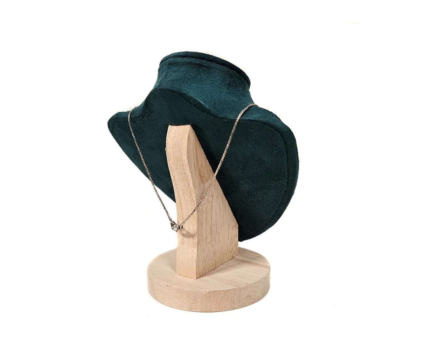 Yudu Schmuckbüste Holz-Sockel Grün - Klassischer Schmuckhalter - Bild 4
