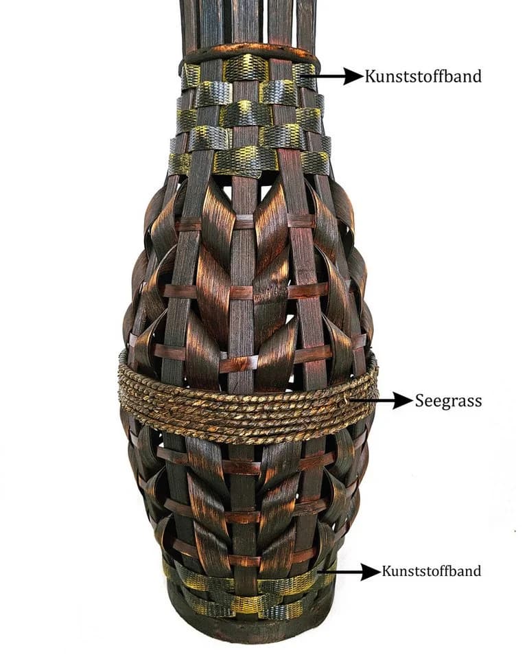 Yudu Bodenvase Bambus Design handgearbeitet H60 - Bild 5
