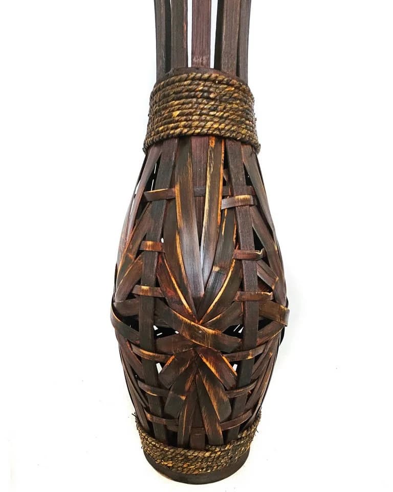 Yudu Bodenvase Bambus Design handgearbeitet H60