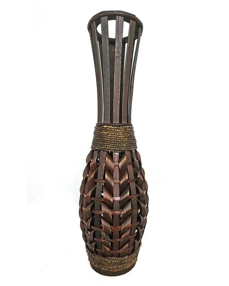 Yudu Bodenvase Bambus Design handgearbeitet H60 - Bild 2