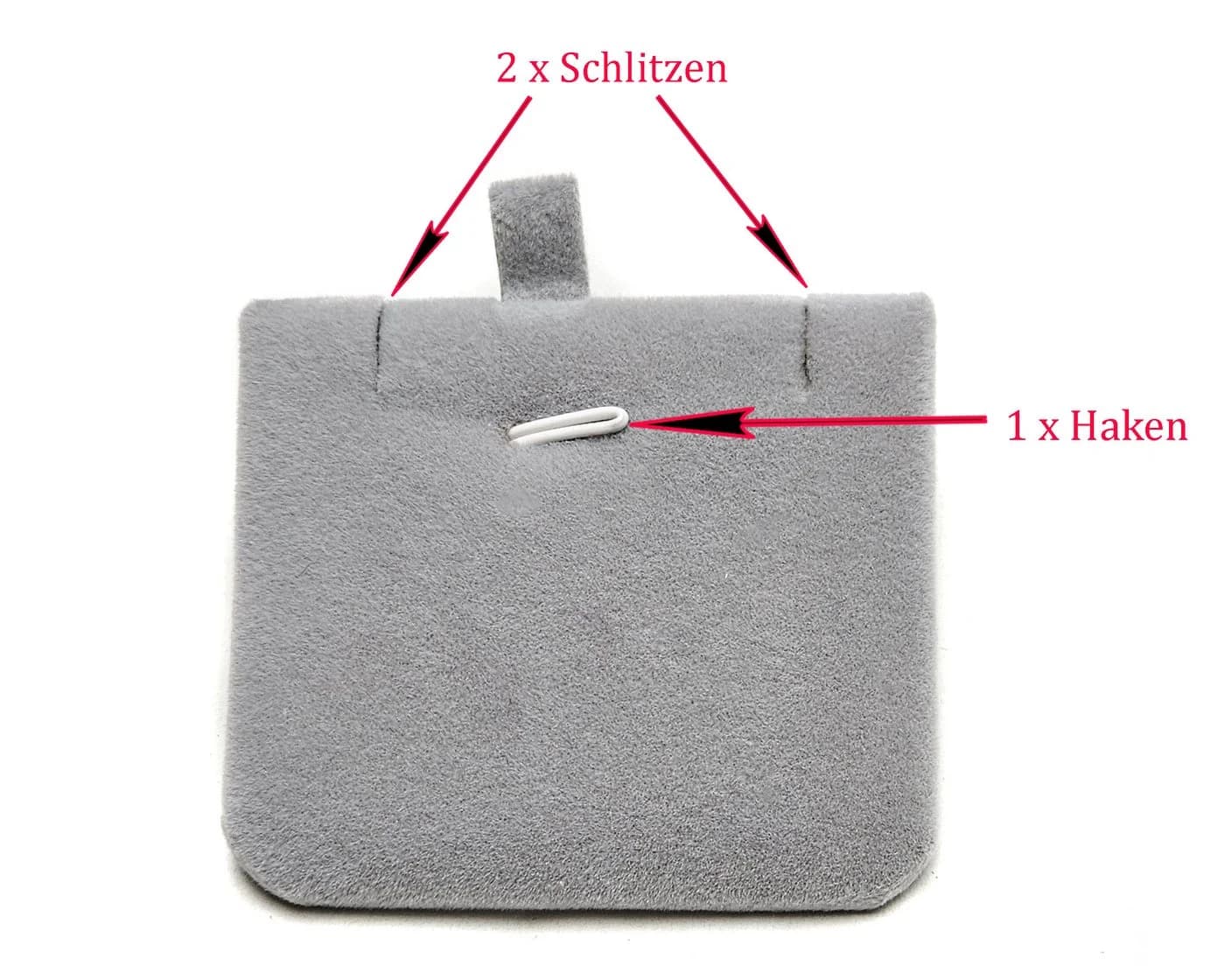 Yudu Schmucketui Grau mit Veloursüberzug und Schaumstoffeinlage - Bild 5