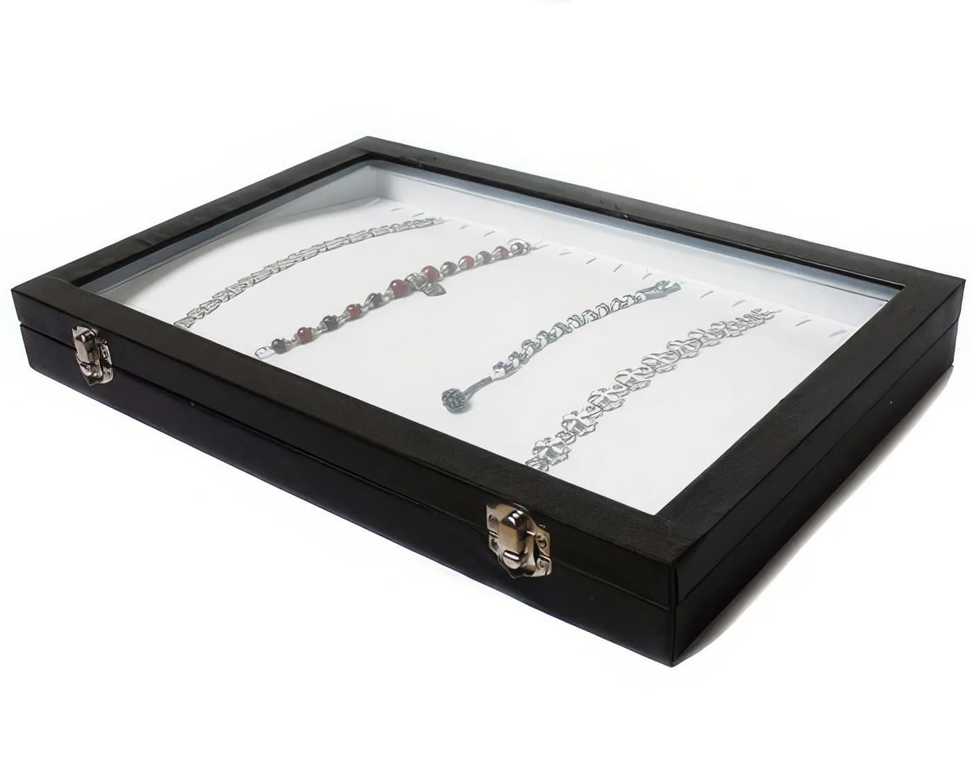 Yudu Schmuckkasten mit Glasdeckel und Samtfutter - Bild 3