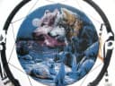 Yudu Traumfänger mit Wolf-Motiv und Feder-Gehänge Bild 2
