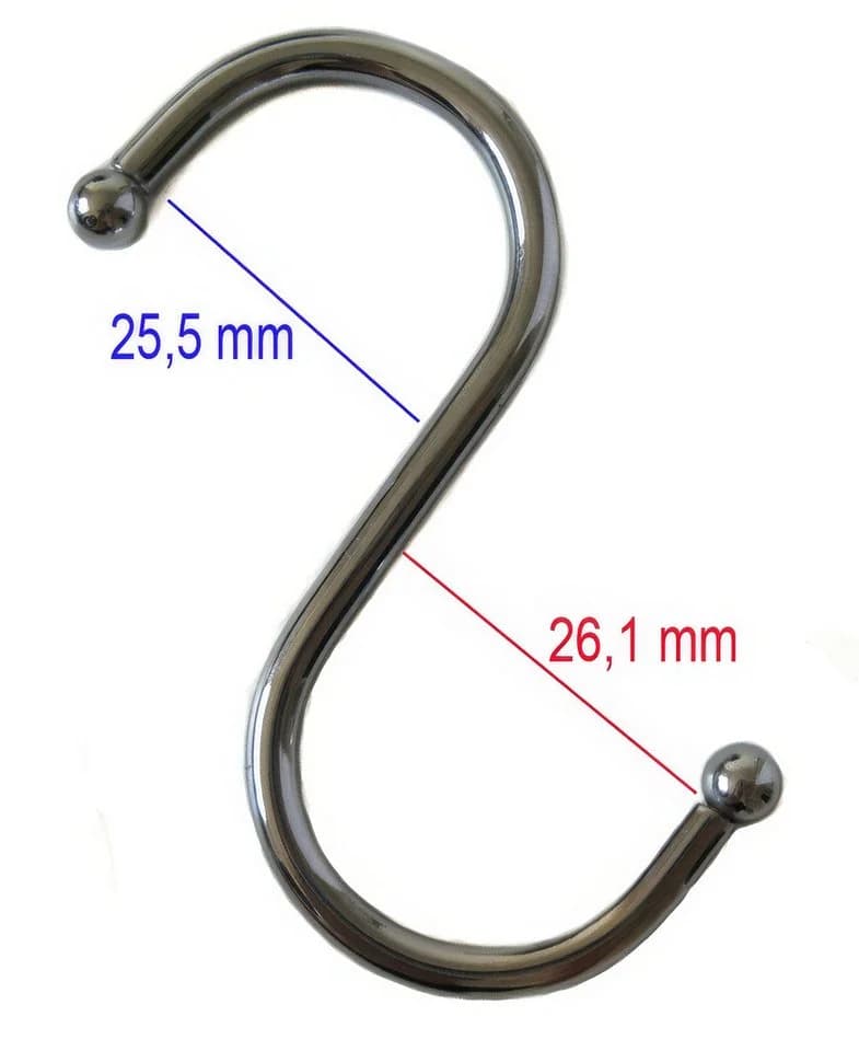 Yudu S-Haken 10er-Set Verchromt mit Kugelkopf