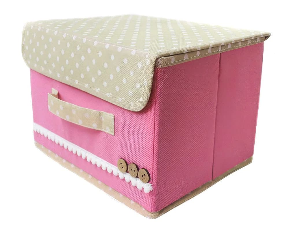 Yudu Aufbewahrungsbox Textil-Organizer Rosa mit Klappdeckel - Bild 2