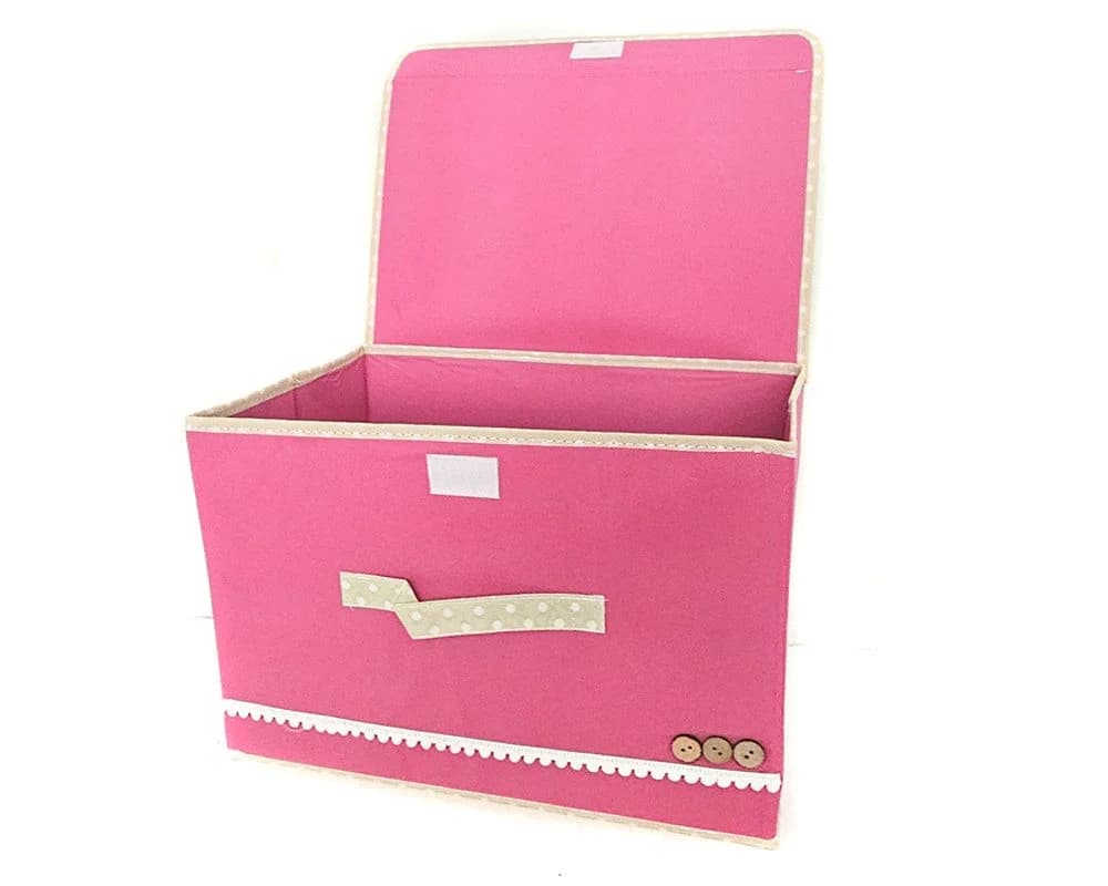 Yudu Aufbewahrungsbox Textil-Organizer Rosa mit Klappdeckel - Bild 3
