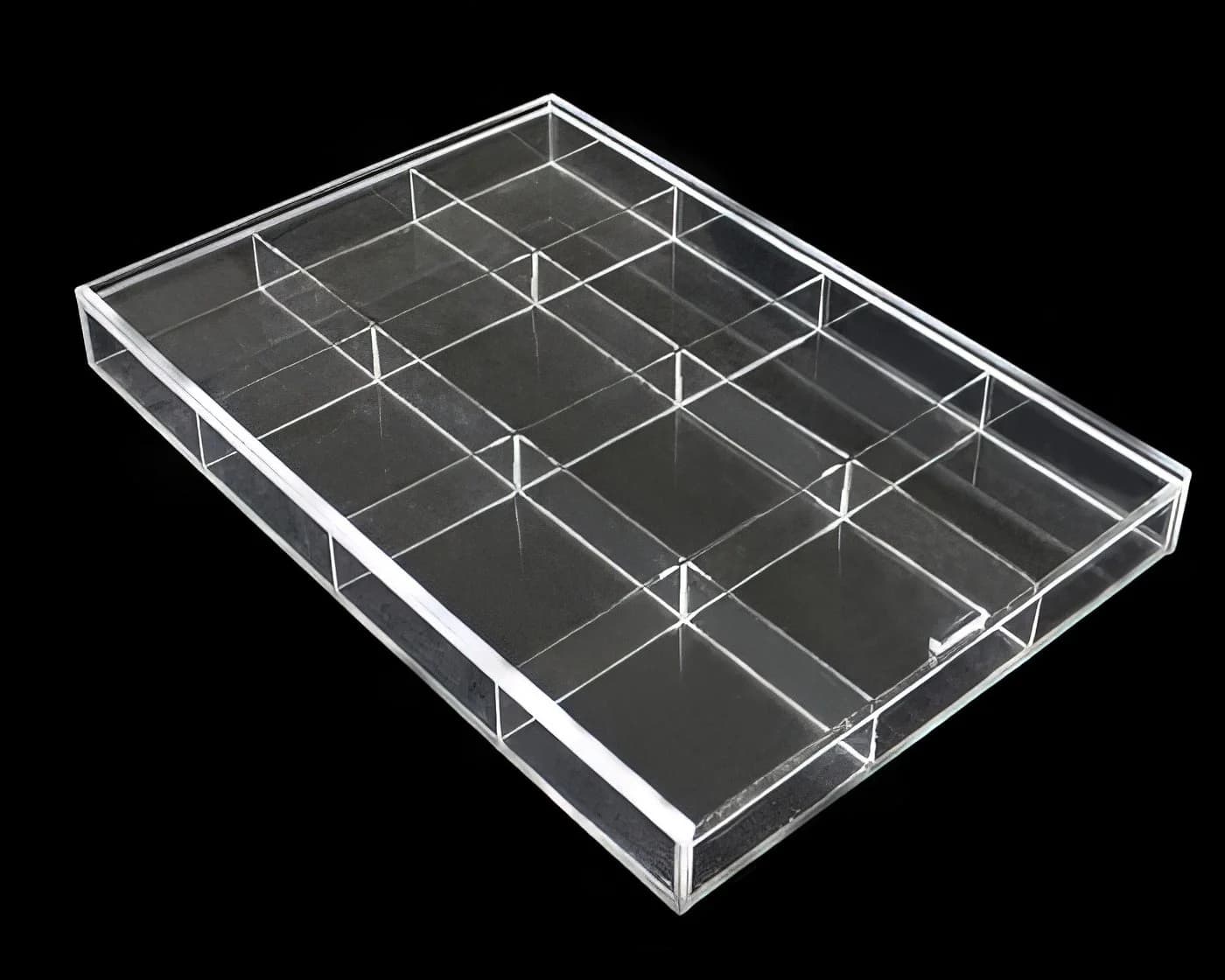 Yudu Acryl Schmuckkasten mit Deckel 12/36 Fächer Transparent - Bild 3
