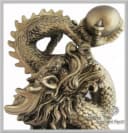 Yudu Dekofigur Feng Shui Drache Goldener Glücksbringer Bild 2