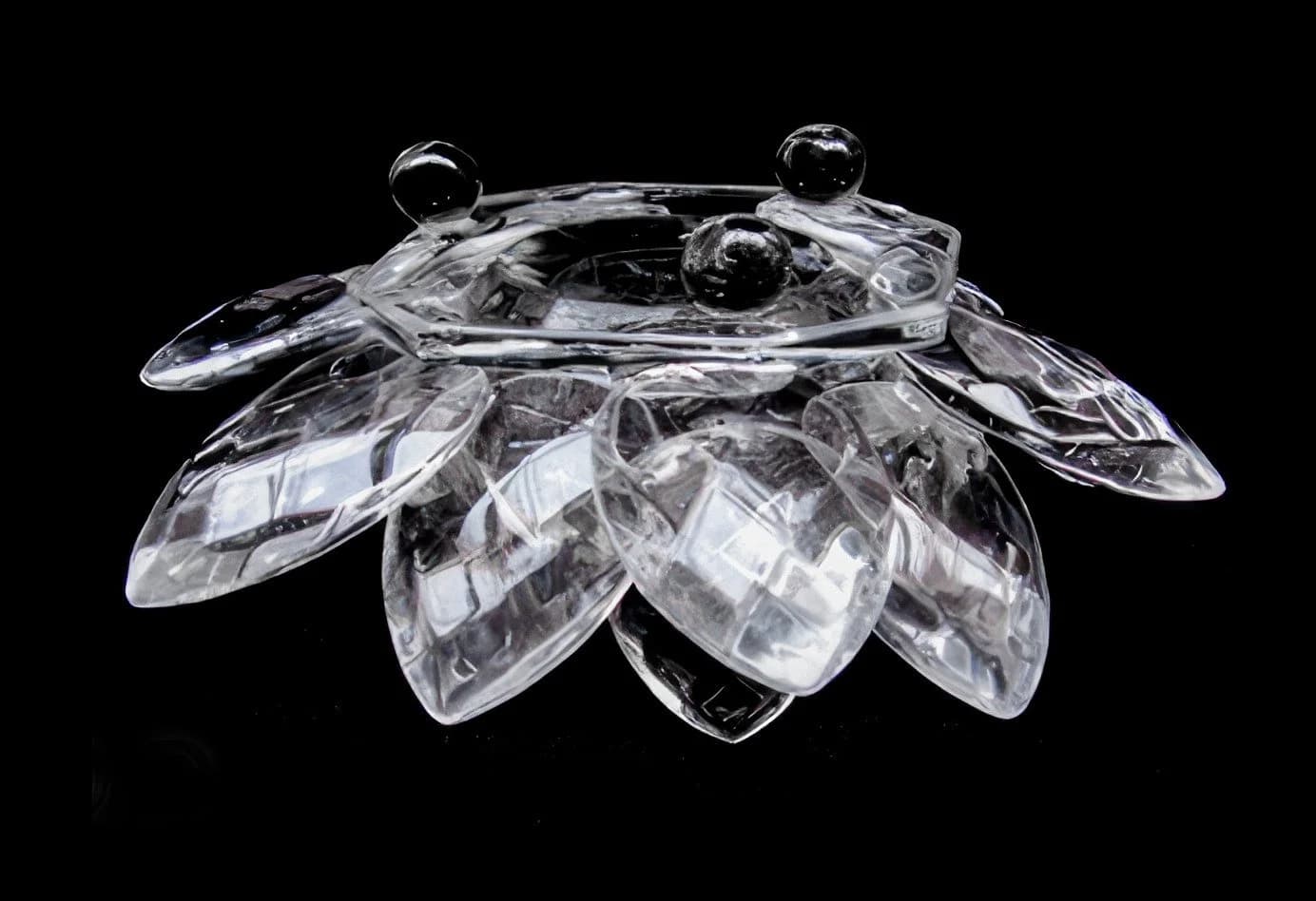 Yudu Kerzenständer Seerose Kristallglas Transparent