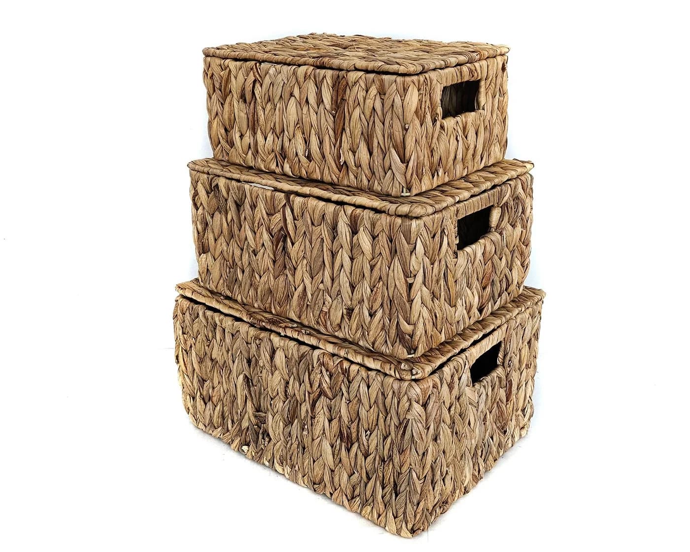 Yudu Aufbewahrungsbox Korb aus Wasserhyazinthe mit Deckel - Bild 5