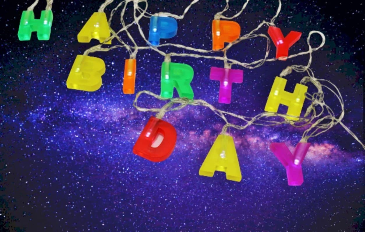 Luna24 LED Lichterkette Happy Birthday 280 cm