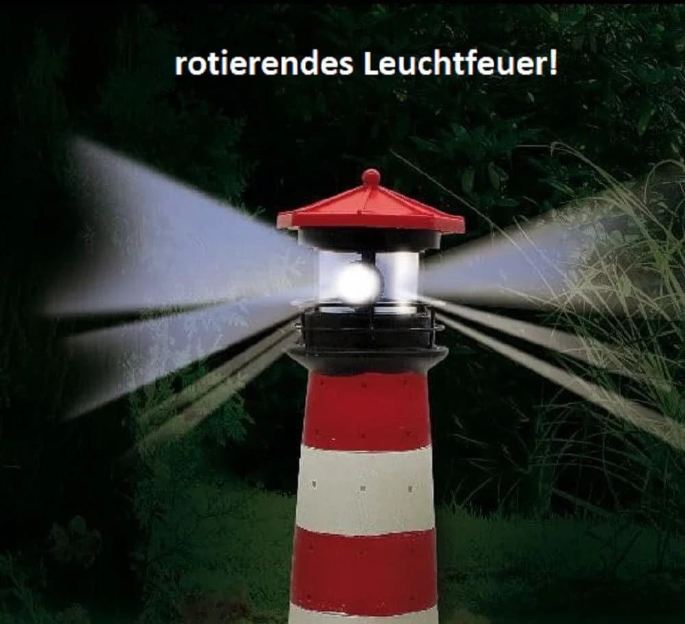 Luna24 Solar-Leuchtturm Westerhever 40 cm Gartenbeleuchtung