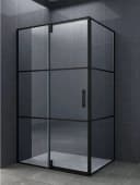 Home Systeme Eckdusche KAPA ESG Glas 120x90 cm Schwarz Bild 1
