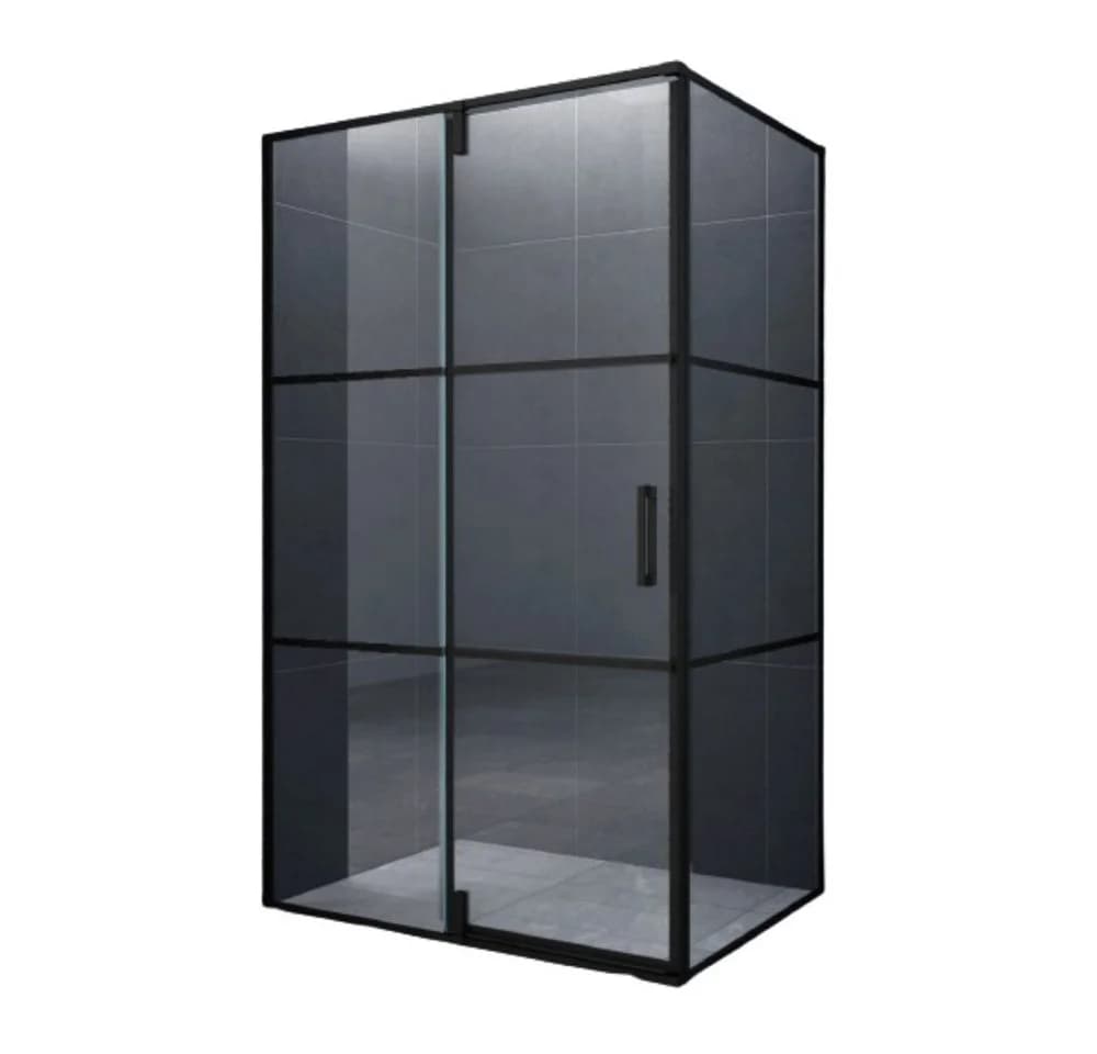 Home Systeme Eckdusche KAPA ESG Glas 120x90 cm Schwarz - Bild 2