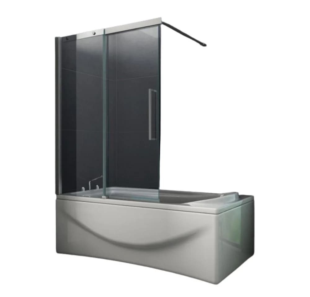 Home Systeme Badewannenaufsatz Schiebetür Duschwand Glas rahmenlos - Bild 2