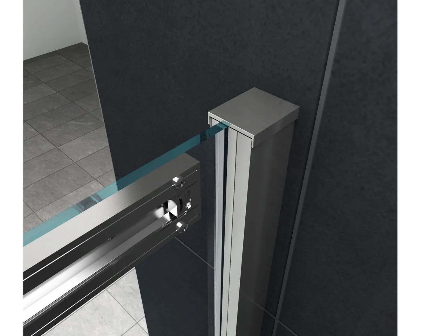 Home Systeme Badewannenaufsatz Schiebetür Duschwand Glas rahmenlos - Bild 4