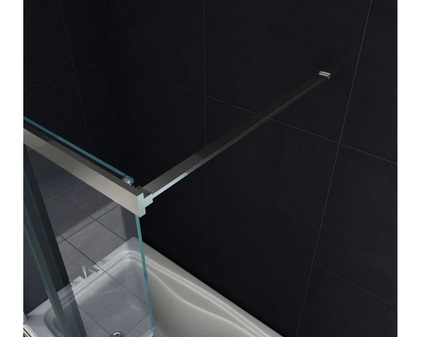 Home Systeme Badewannenaufsatz Schiebetür Duschwand Glas rahmenlos - Bild 5