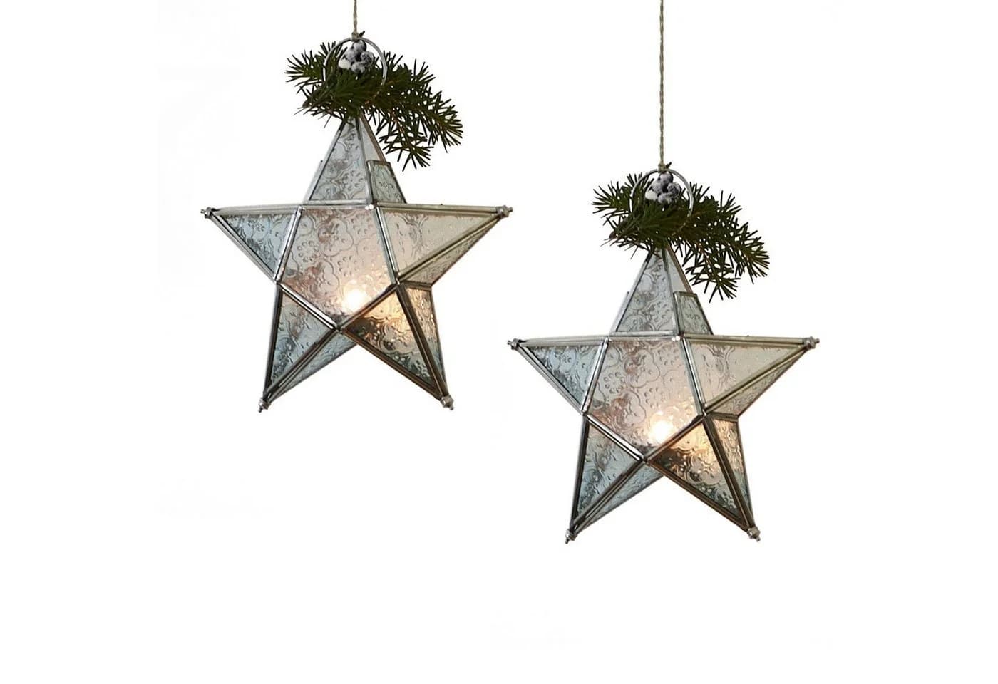 Mirabeau Weihnachtsfigur Windlicht 2er Set Kian klar/silber - Bild 2