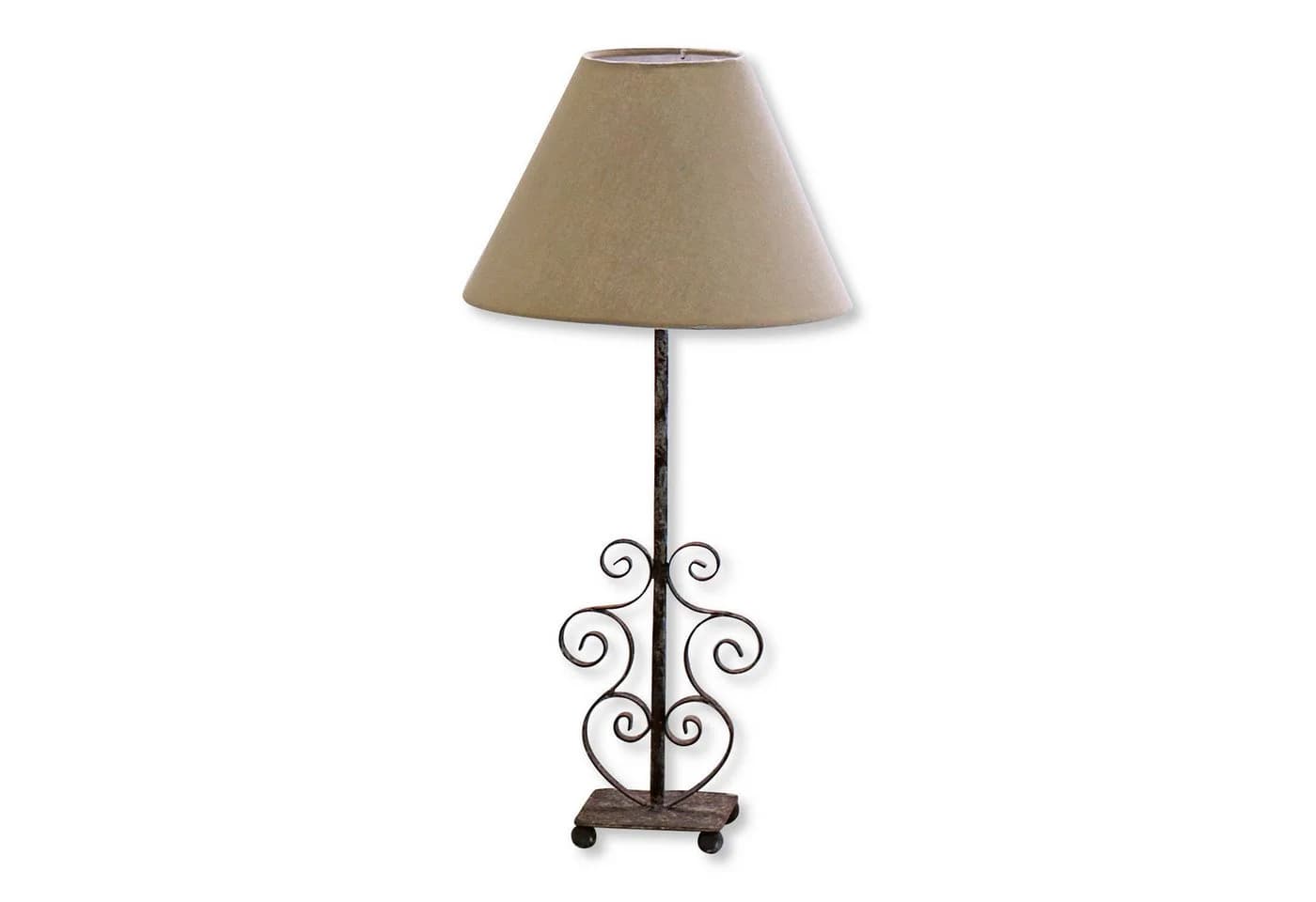 Mirabeau Tischleuchte Clamart Vintage Eisen Leinen antikbraun