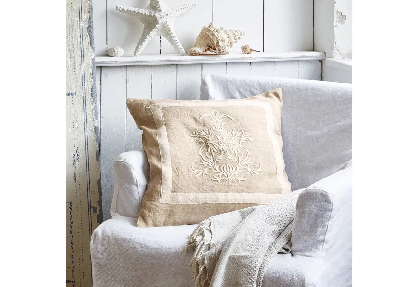 Mirabeau Kissenhülle Beige/Creme mit Gesticktem Ornament - Bild 5