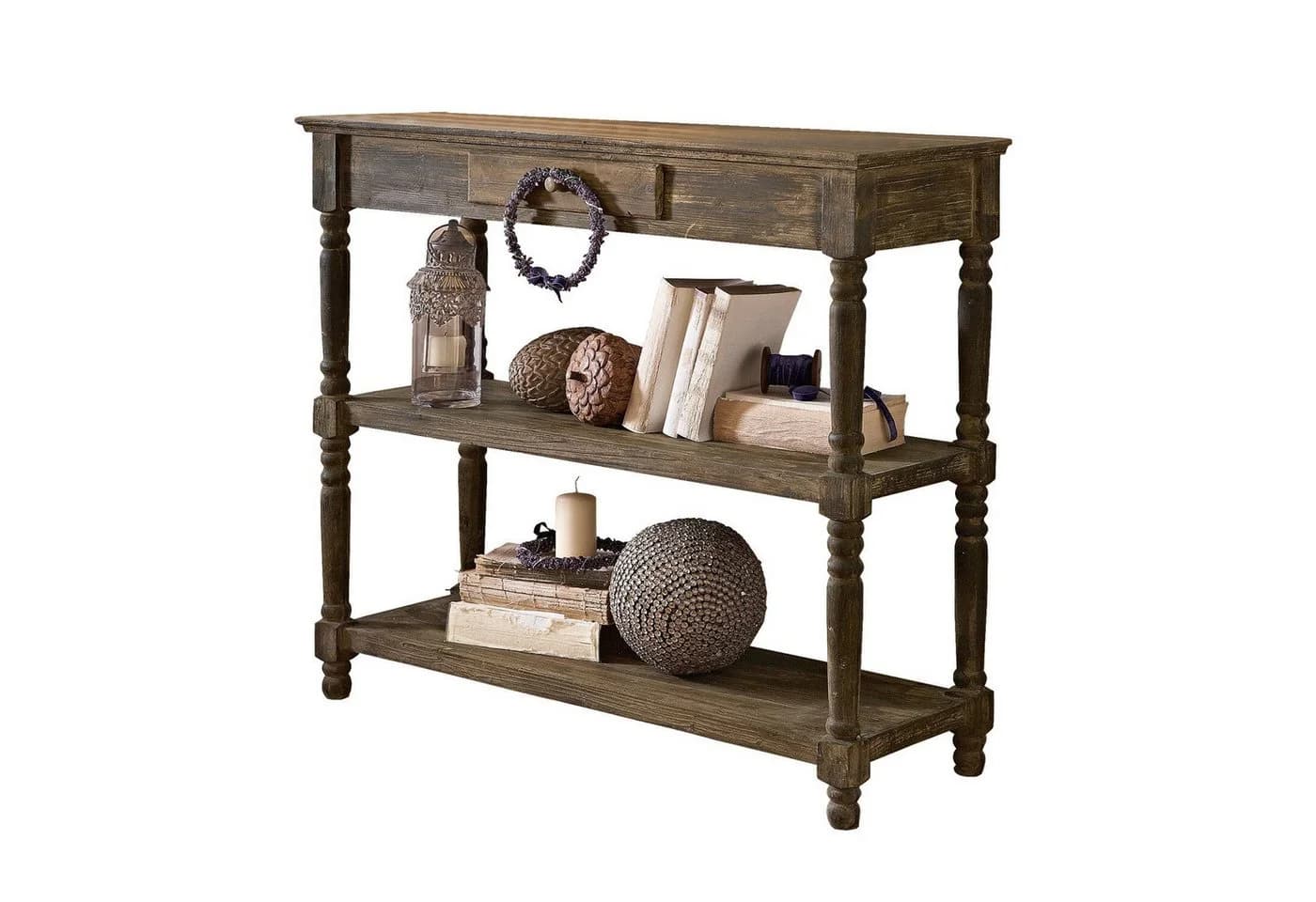 Mirabeau Konsole Roubaix Braun Massivholz Antik-Look - Bild 2