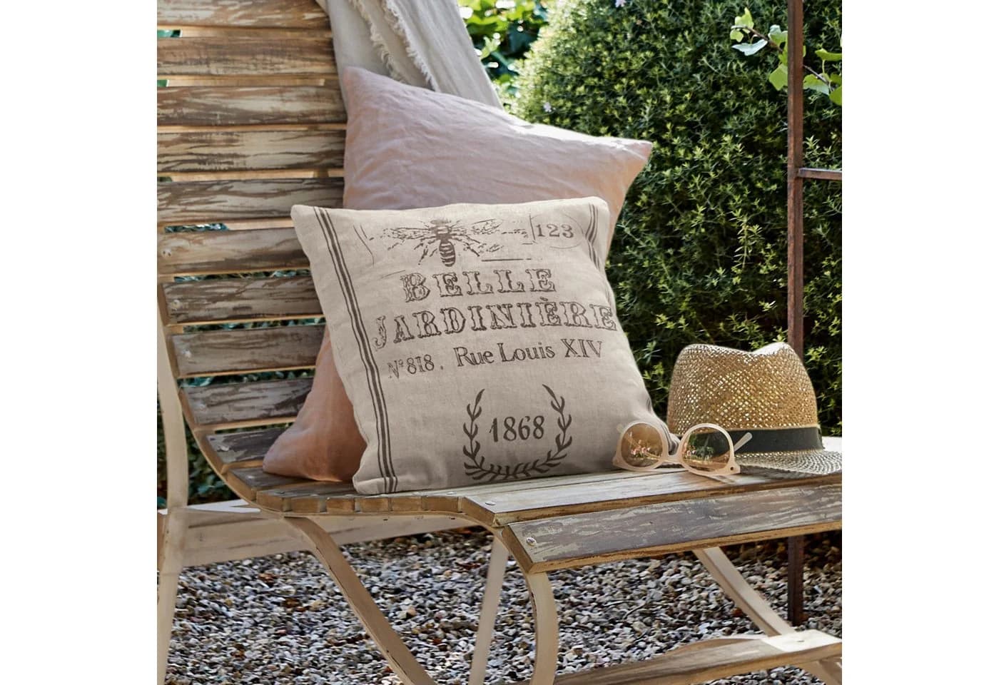 Mirabeau Kissenhülle Abelle beige Vintage-Print